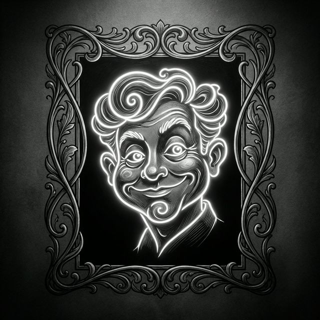 Caricatura Neon UV em casamento